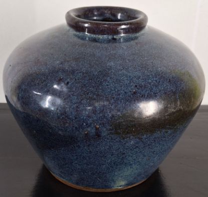Gambar Guci Pendek Polos Blue Raja