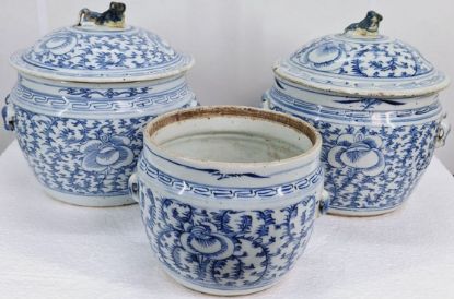 Gambar Blue and White Gamching with Sweatpea Design